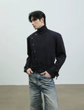 Asymmetrical High-Neck Cropped Jacket