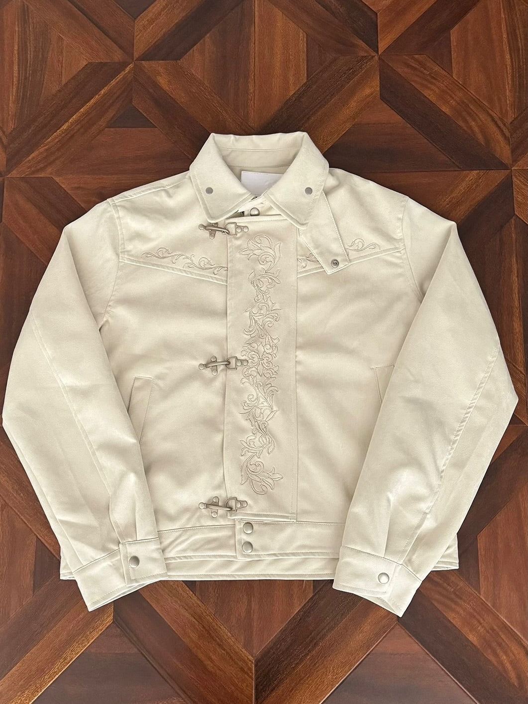 Fireman Jacket With Embroidery And High Neck