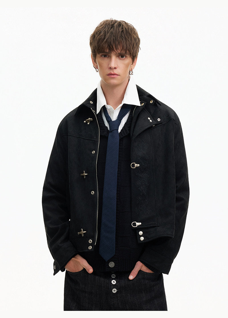 Fireman Jacket With Embroidery And High Neck