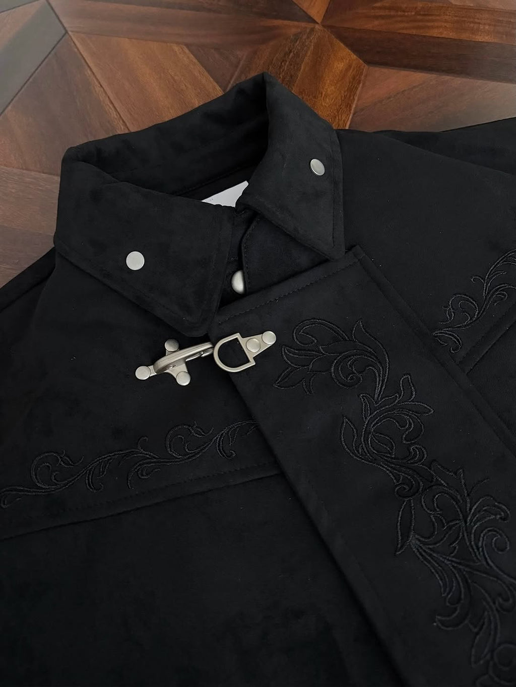 Fireman Jacket With Embroidery And High Neck