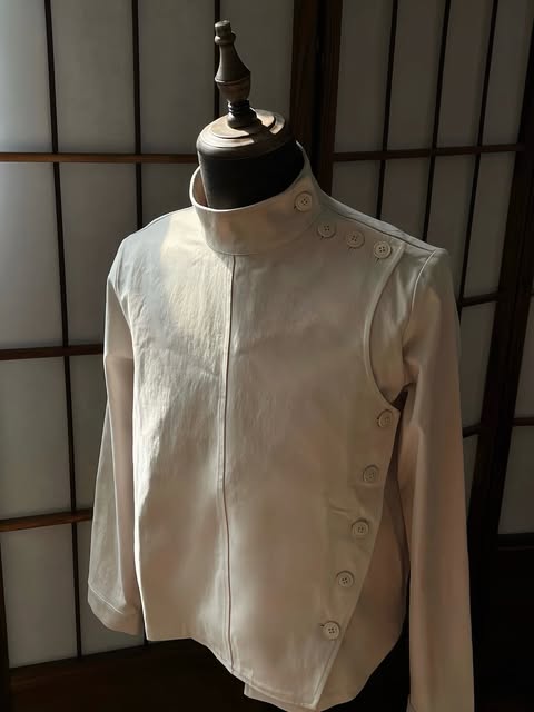 Asymmetric Side-Buttoning Fencing Jacket