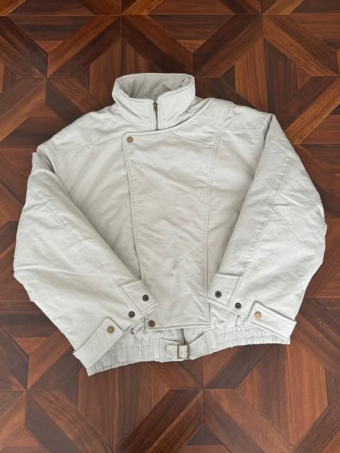 High-Collar Buckled Hem Fencing Jacket