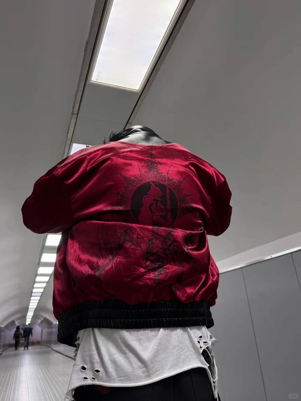 The Noir-Crimson Reversible Leather Jacket with Serpent-Skin Accents