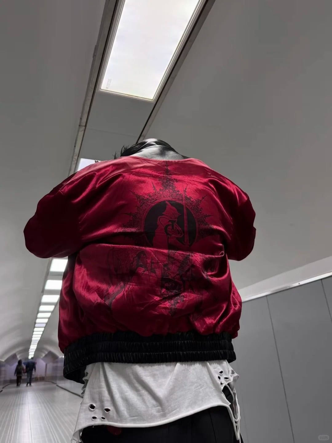 The Noir-Crimson Reversible Leather Jacket with Serpent-Skin Accents