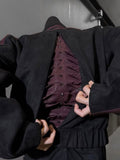 Asymmetric Snap Suede Utility Jacket