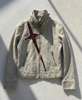 Y2K Gothic Buckled Funnel-Neck Studded Slash Jacket