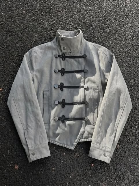 Frogged Military Canvas Officer Jacket