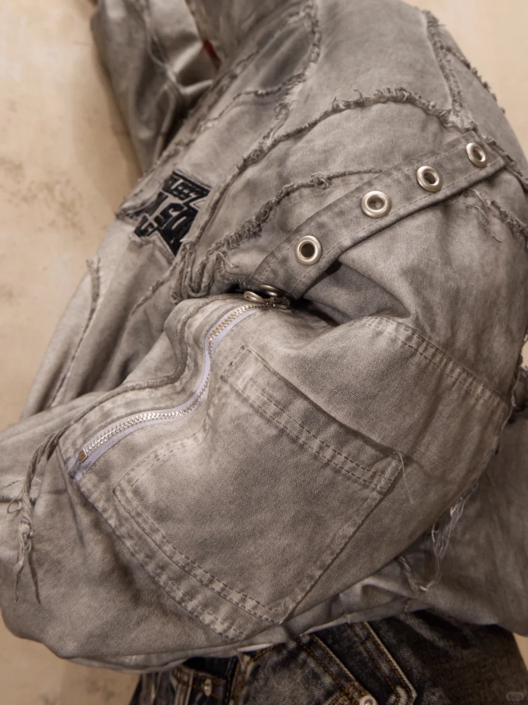 Deconstructed Patchwork Zip-up Hoodie