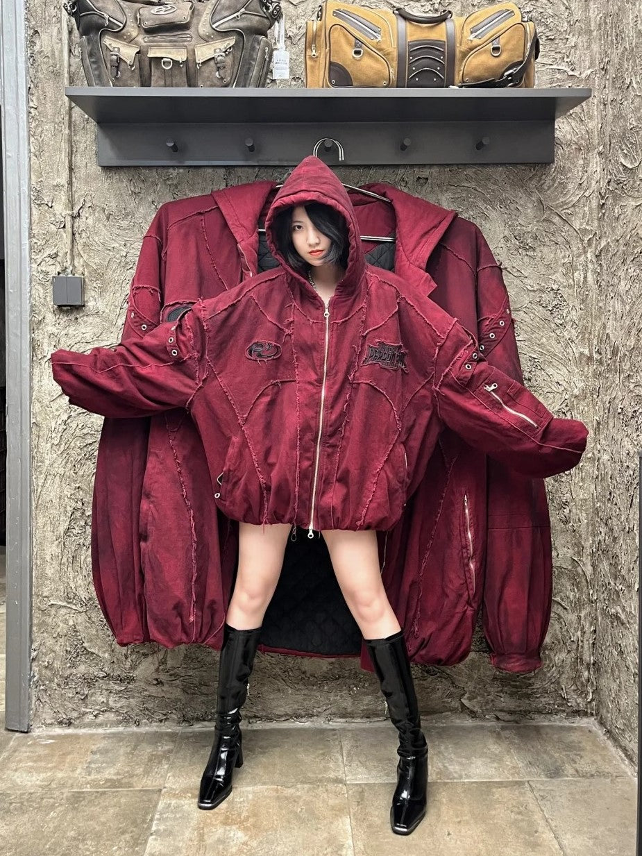 Deconstructed Patchwork Zip-up Hoodie