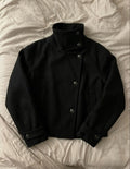 High Neck Asymmetric Wool Jacket