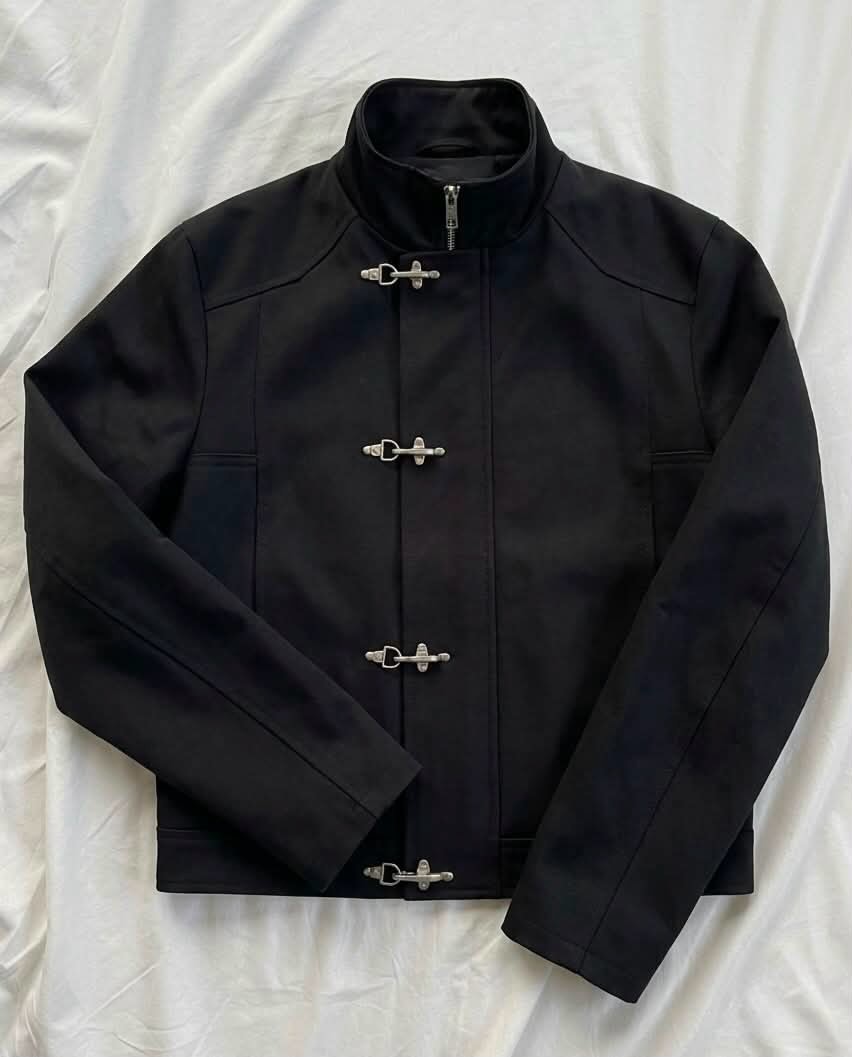 Metal Clasp Closure Stand-Collar Jacket