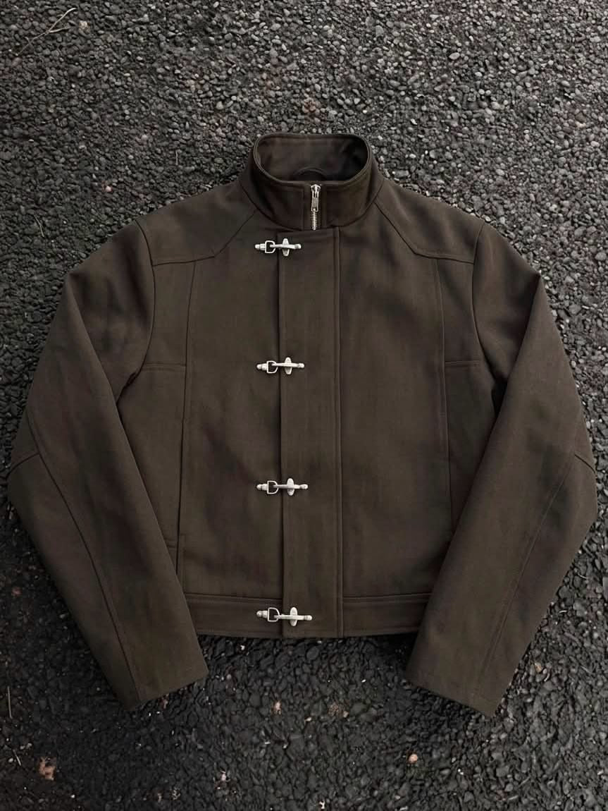 Metal Clasp Closure Stand-Collar Jacket