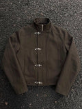 Metal Clasp Closure Stand-Collar Jacket