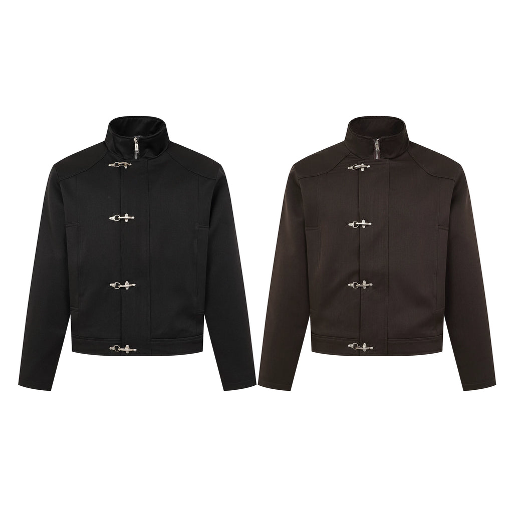 Metal Clasp Closure Stand-Collar Jacket
