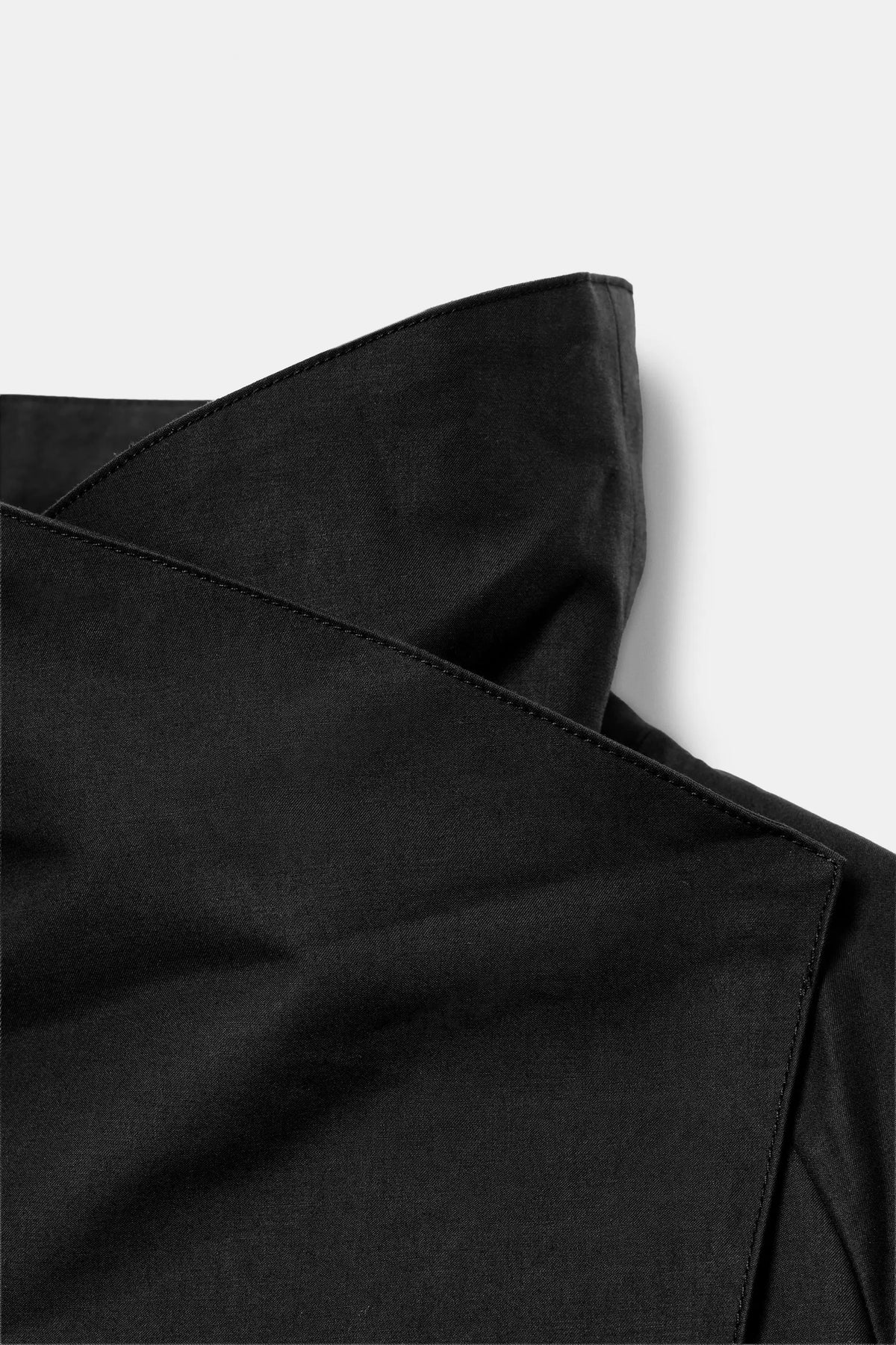 Cropped Asymmetric High-Neck Trench Jacket