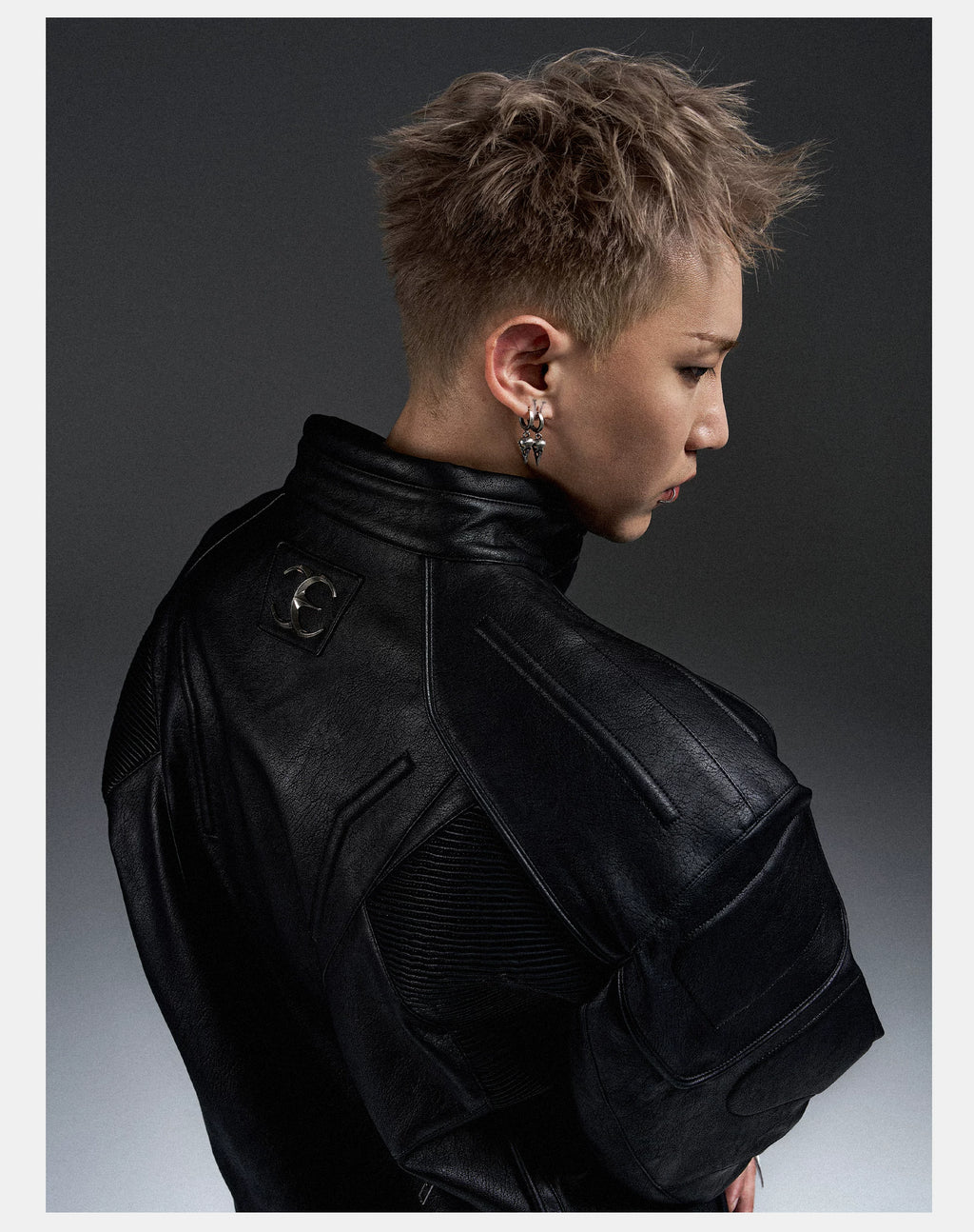 Cyberpunk Industrial Articulated Leather Jacket
