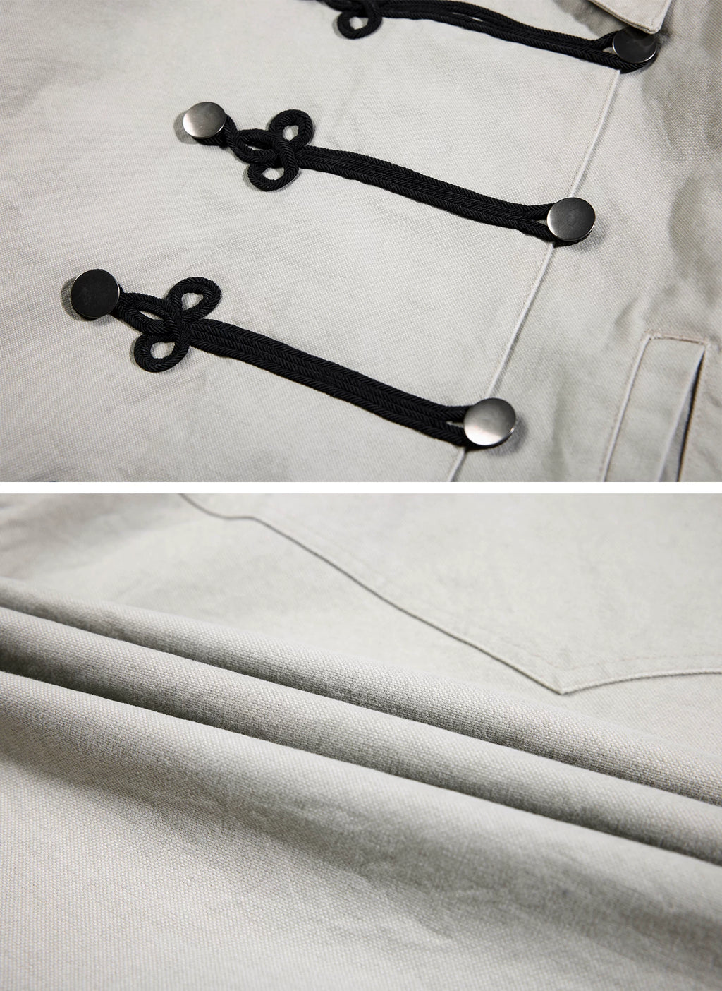 Frogged Military Canvas Officer Jacket