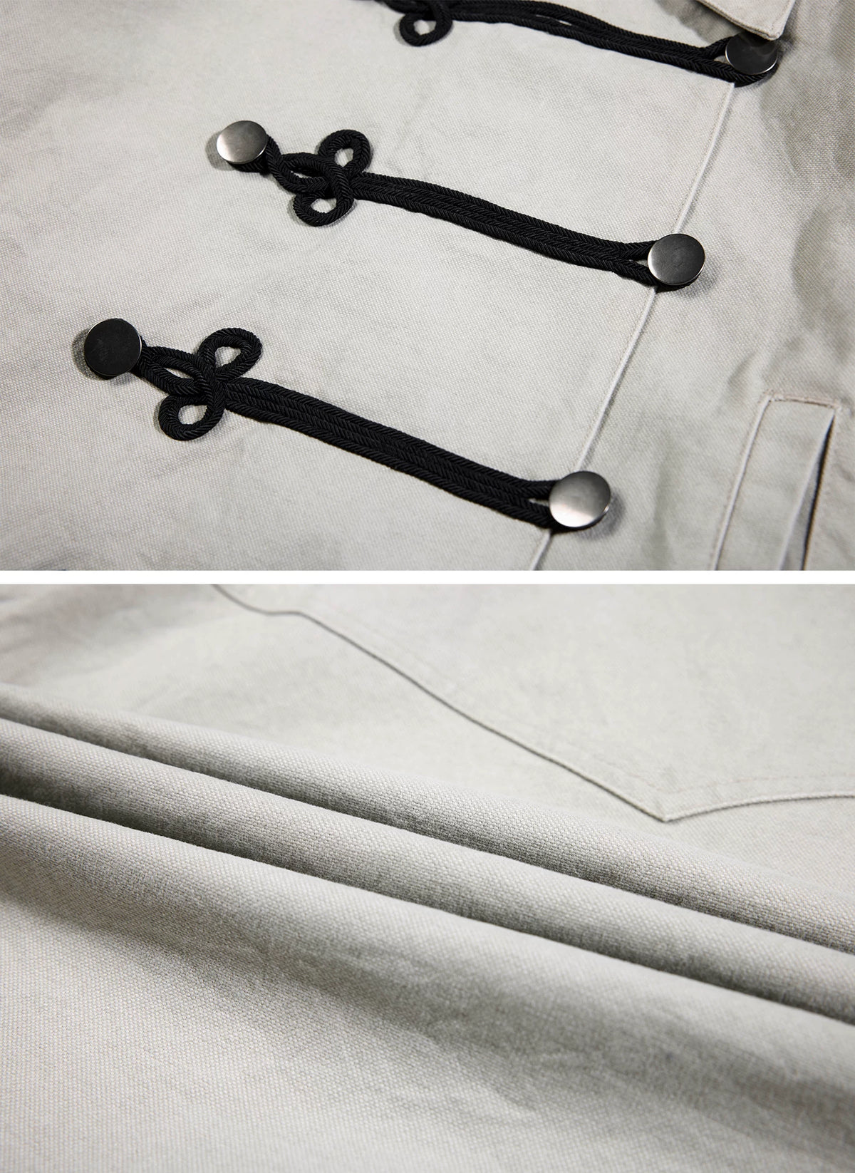 Frogged Military Canvas Officer Jacket