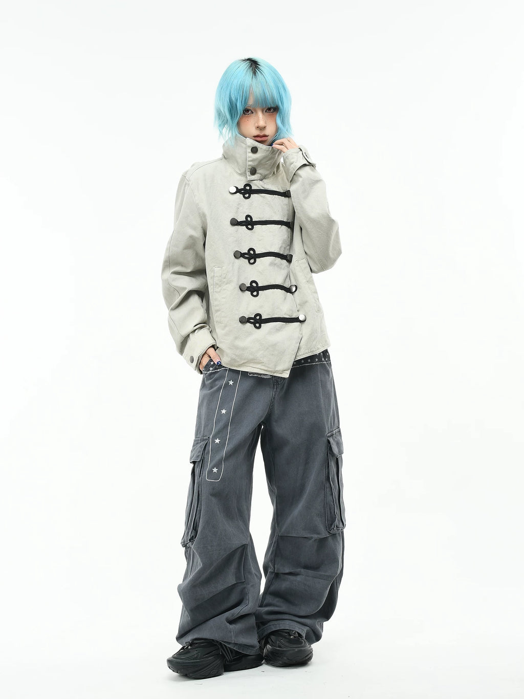 Frogged Military Canvas Officer Jacket