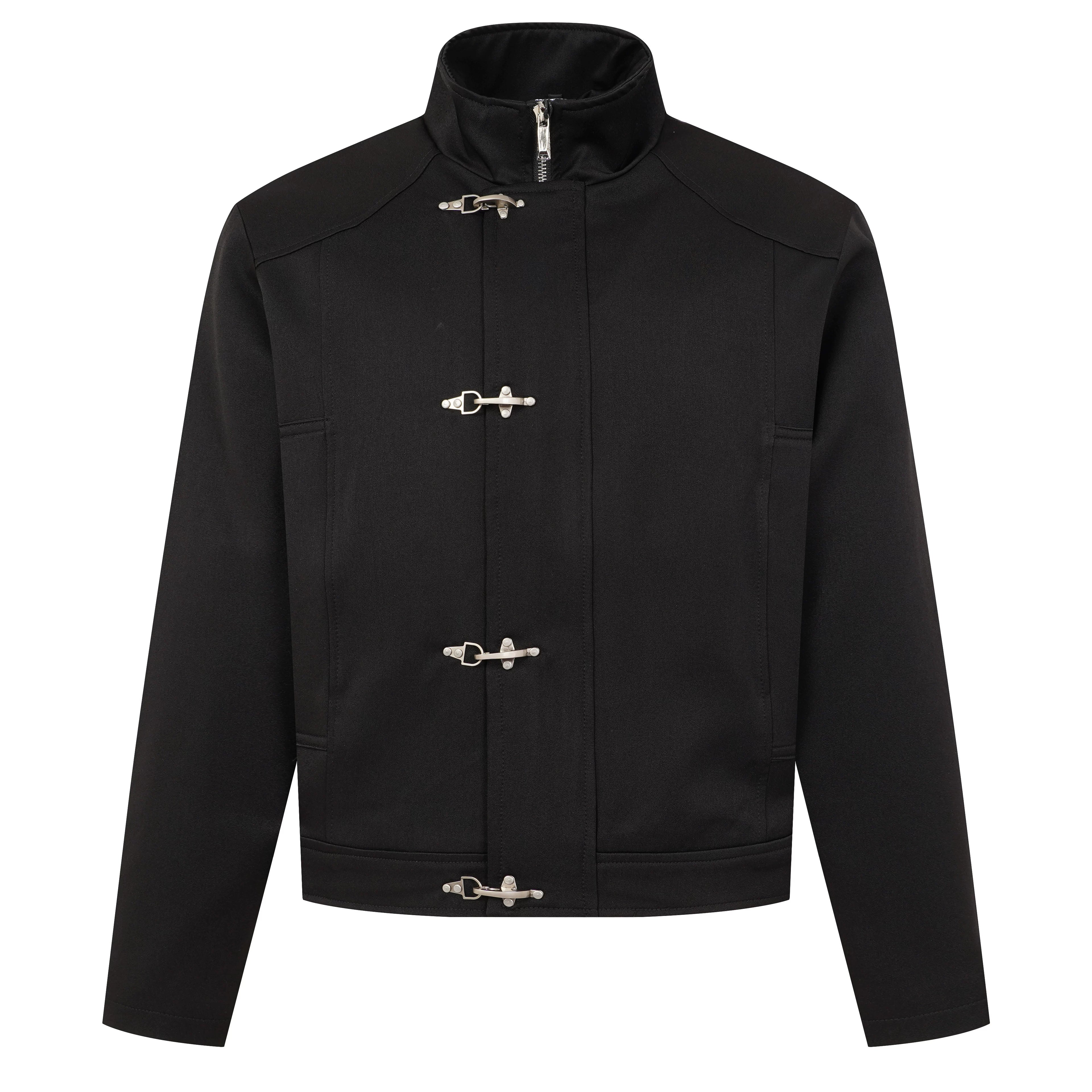 Metal Clasp Closure Stand-Collar Jacket