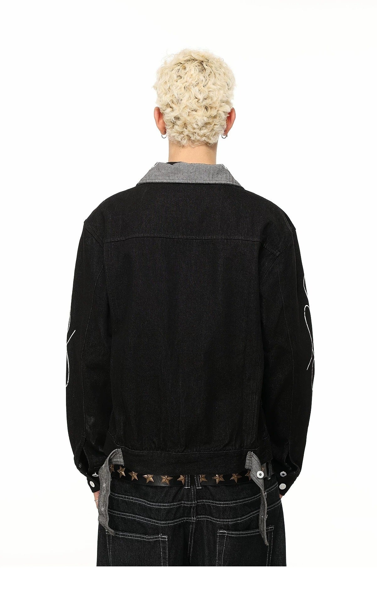Gothic Calligraphy Graphic Denim Jacket