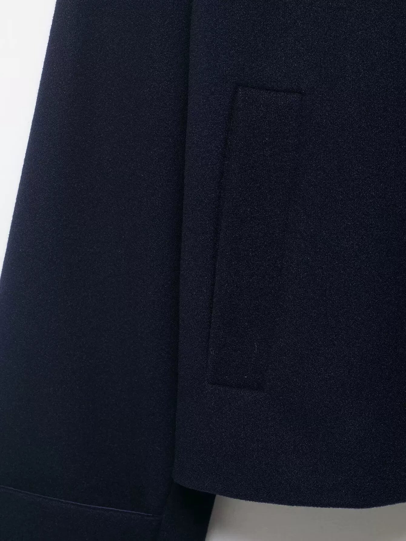 High Neck Asymmetric Wool Jacket