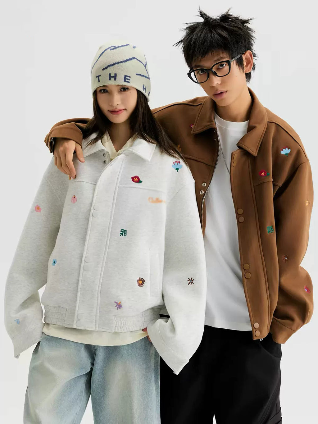 Micro Floral Embroidered Canvas Workwear Jacket
