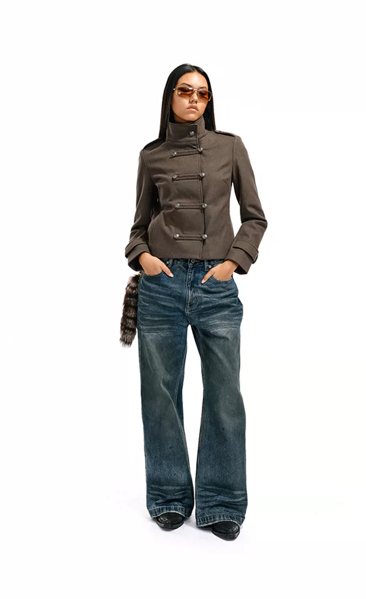 Double-Breasted Military Jacket