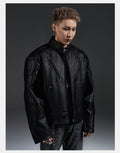 Cyberpunk Industrial Articulated Leather Jacket