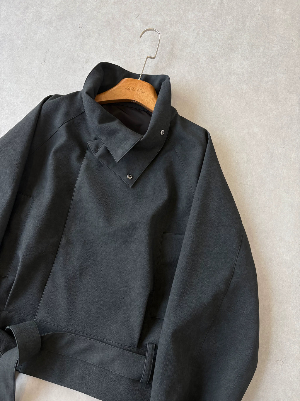 Cropped Belted High-Neck Jacket