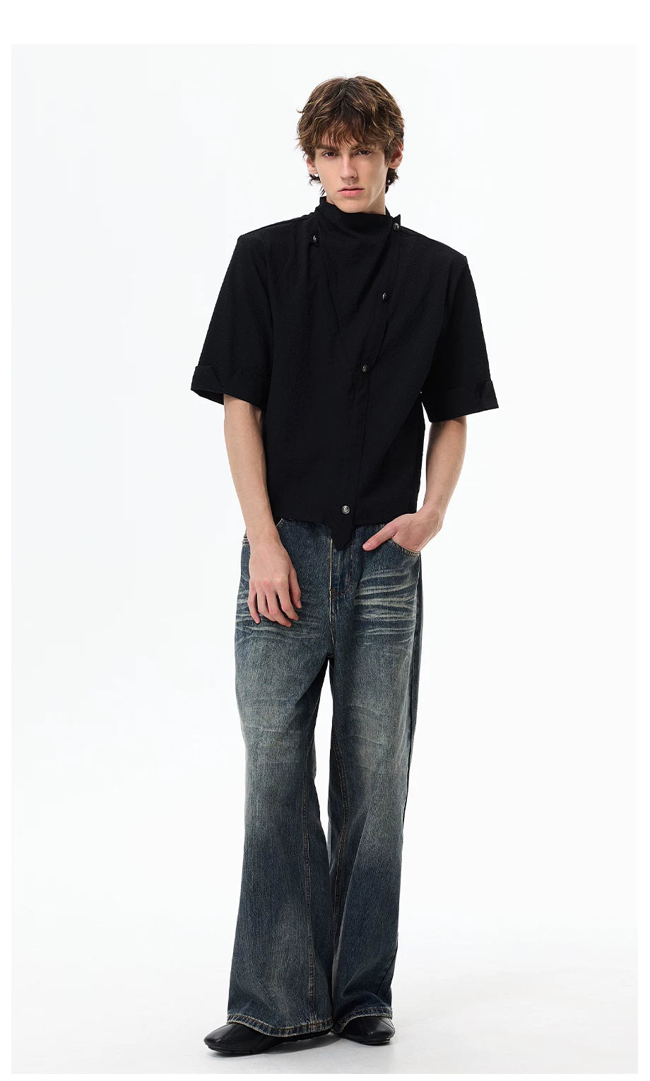 Short-Sleeve Asymmetric Fencing Shirt