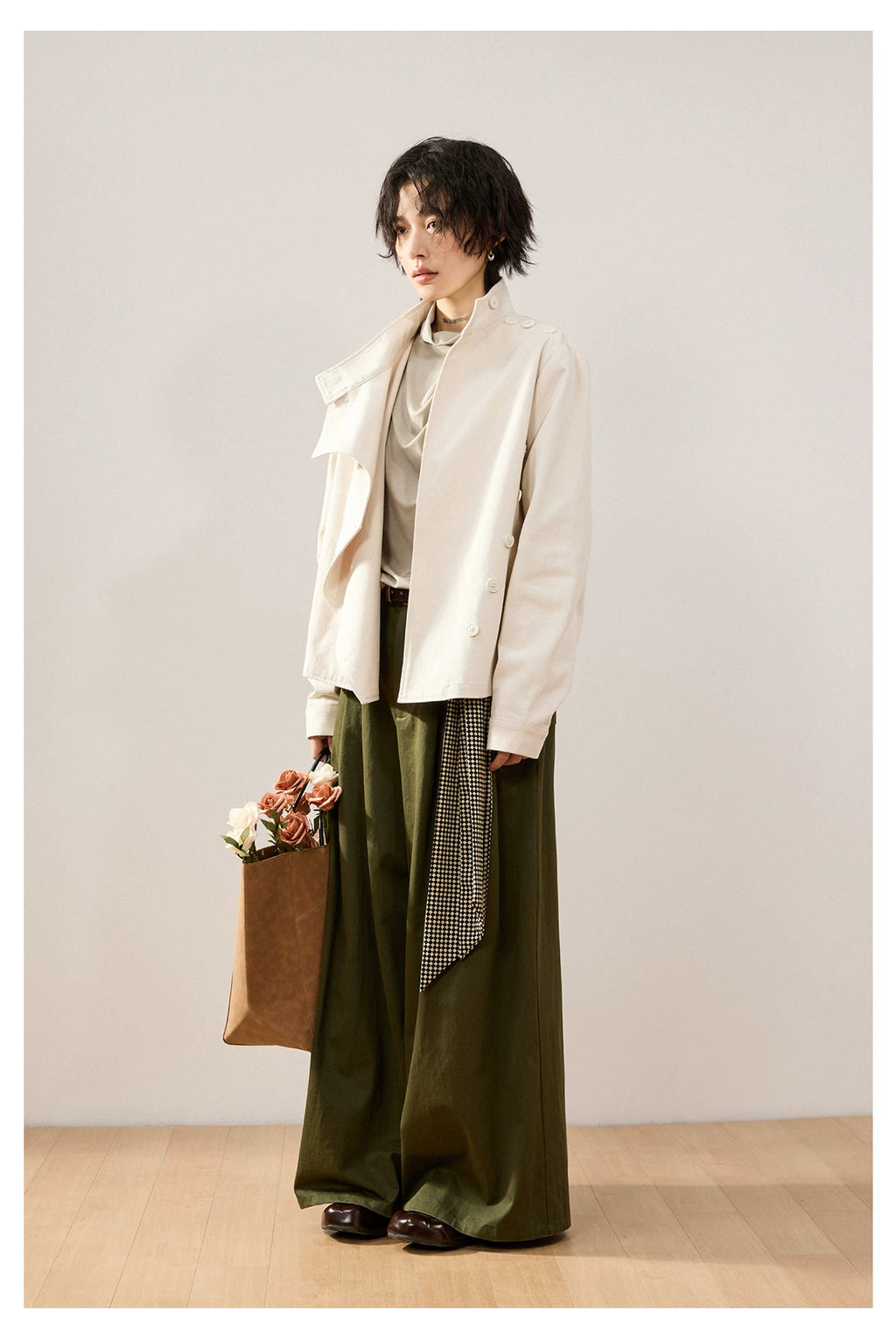 Asymmetric Side-Buttoning Fencing Jacket