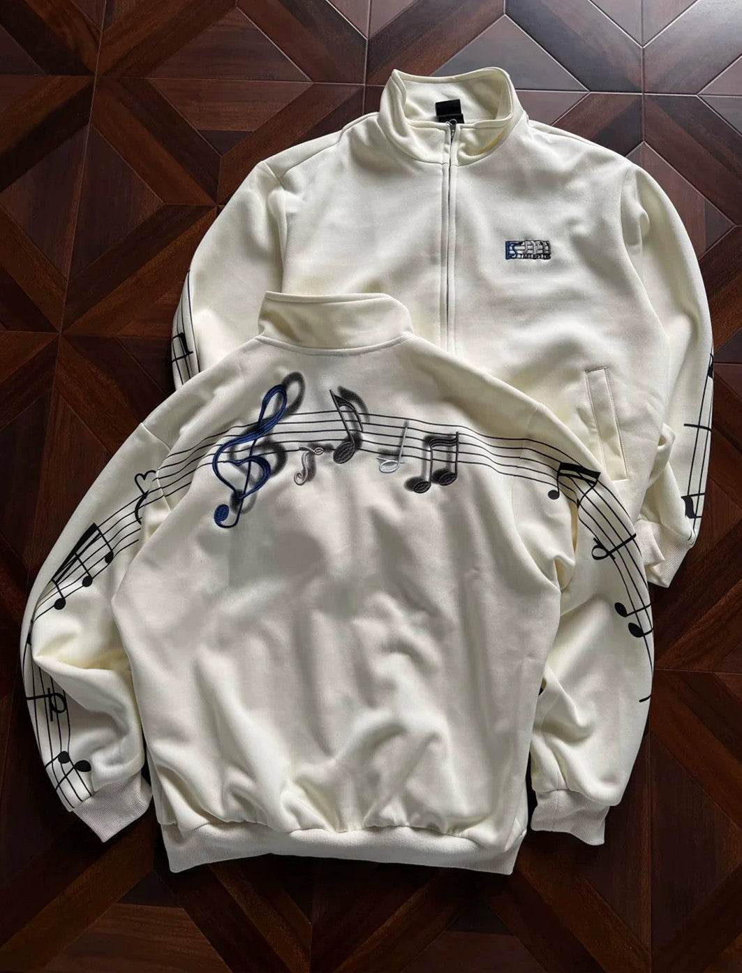 Musical Note Embroidered Track Jacket