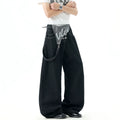 Gothic Detachable Bib Fireman Buckle Denim Jeans