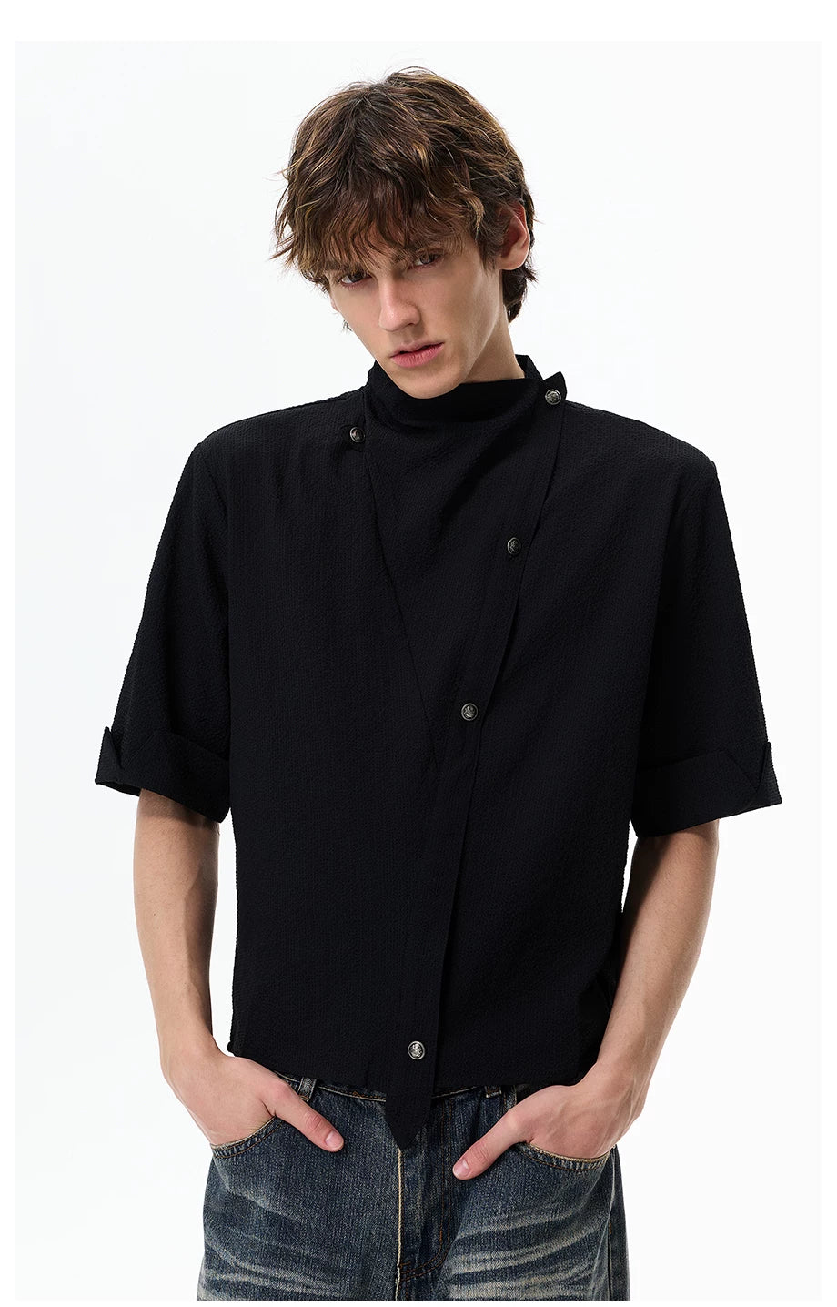 Short-Sleeve Asymmetric Fencing Shirt