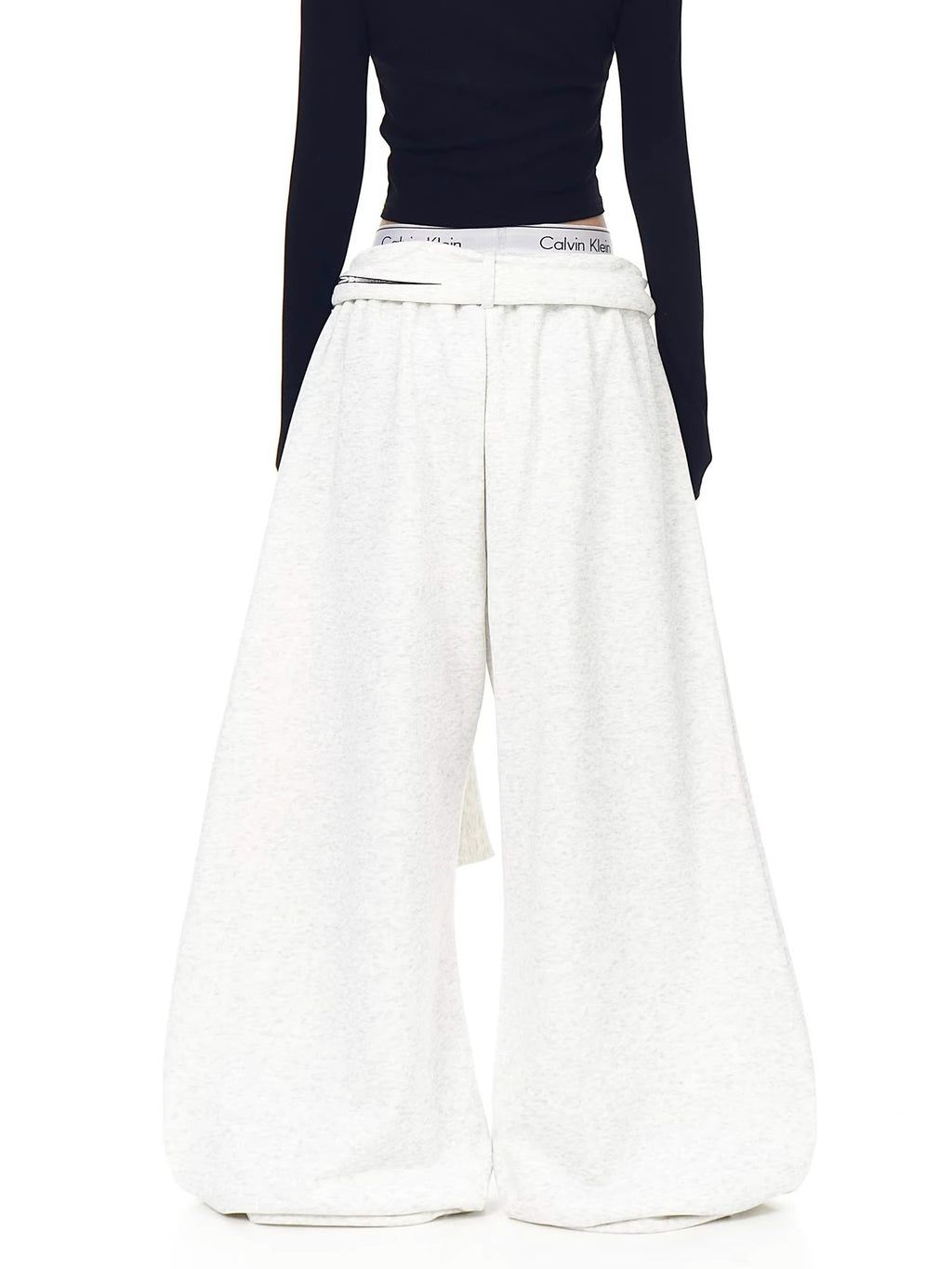 Cyber-Sigilism Graphic Ribbon Wide-Leg Sweatpants