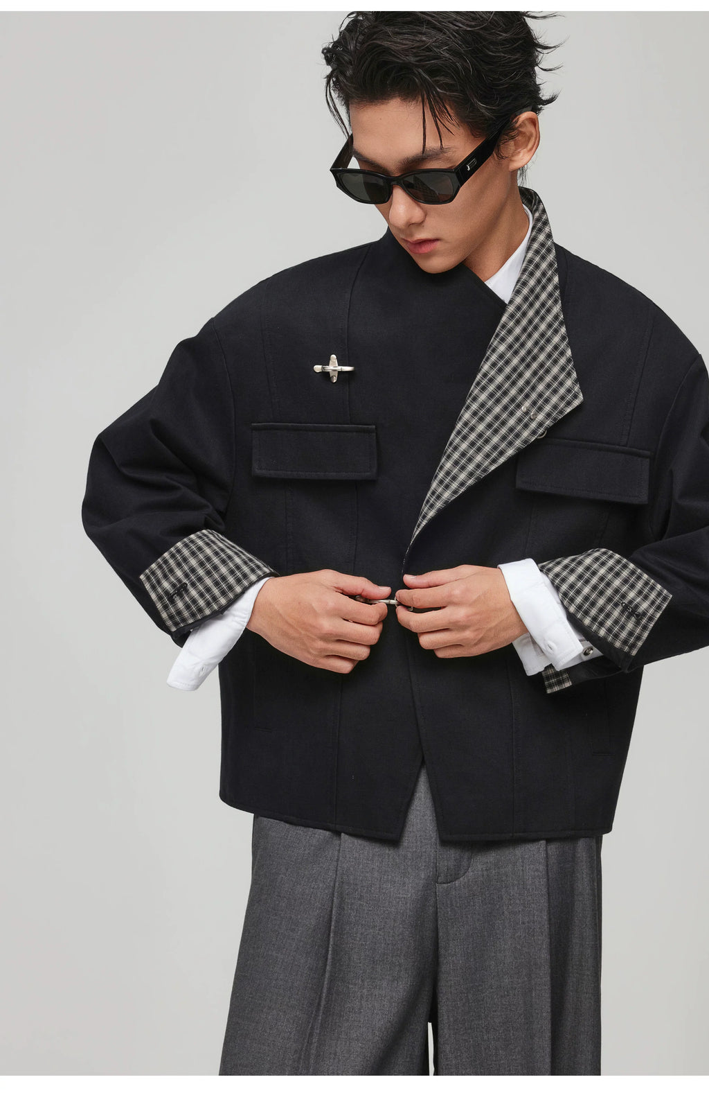 Asymmetric Fireman Style Jacket
