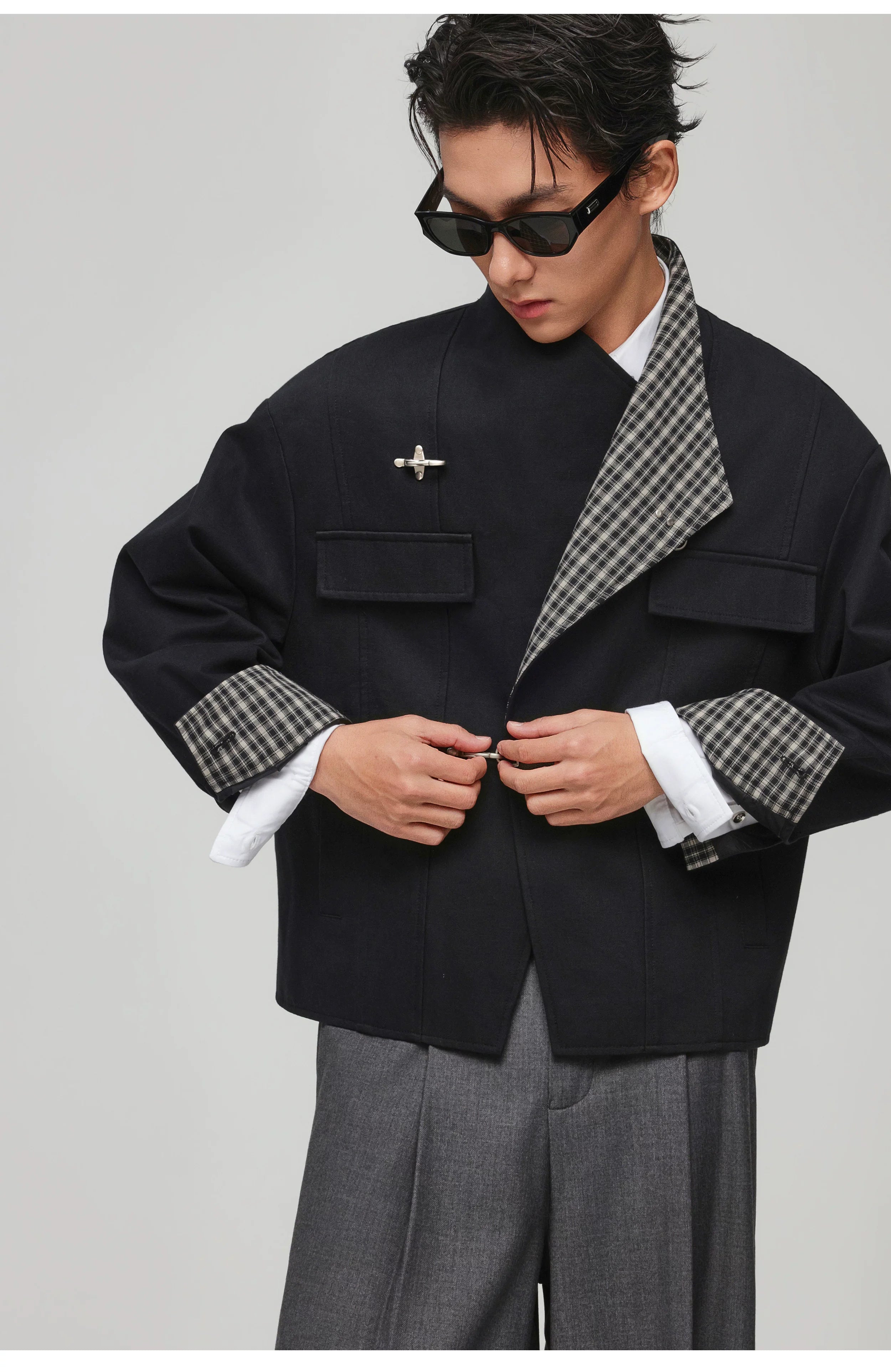 Asymmetric Fireman Style Jacket