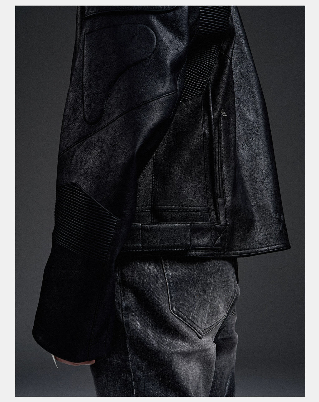 Cyberpunk Industrial Articulated Leather Jacket