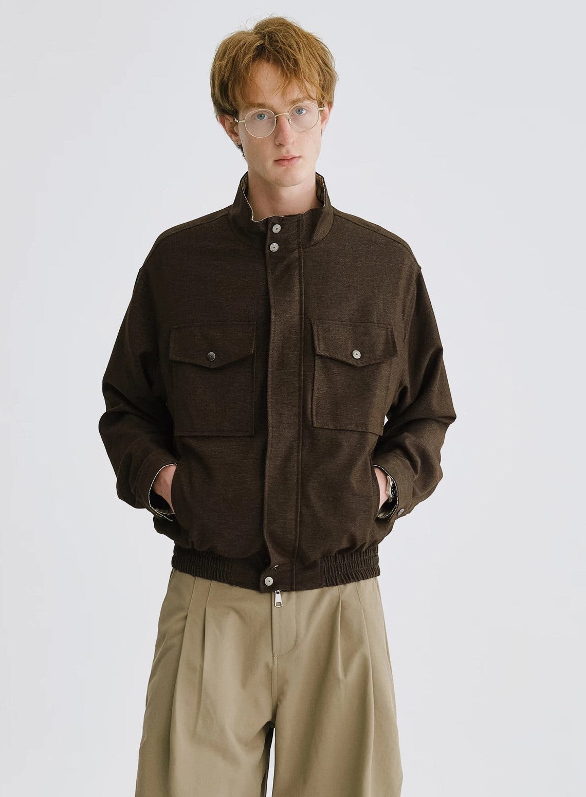 Elastic Hem Harrington Jacket