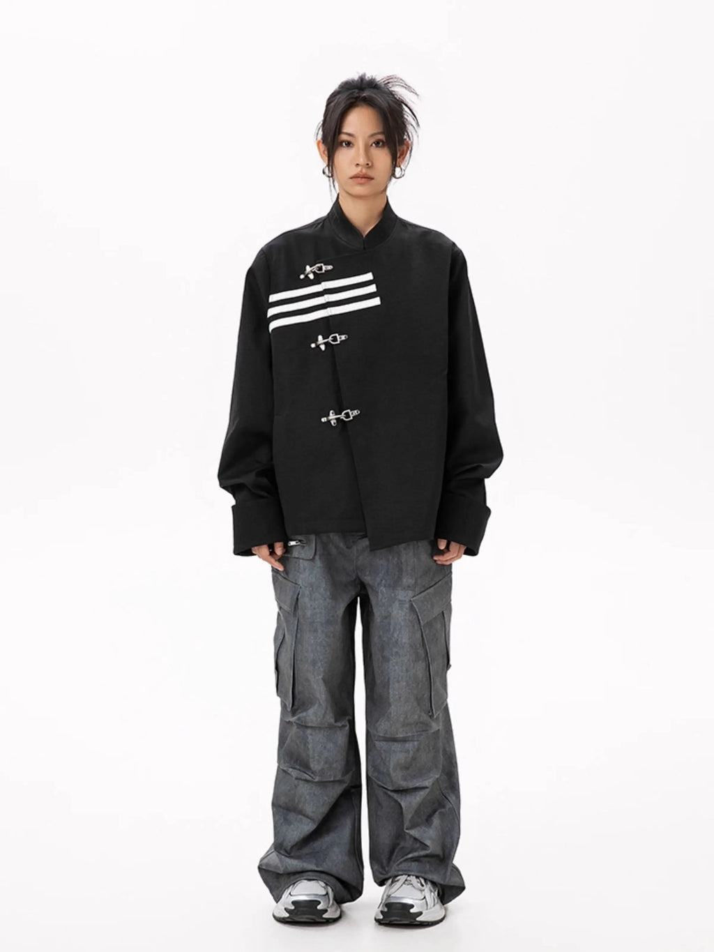 Triple-Striped Fireman Clasp Fencing Jacket