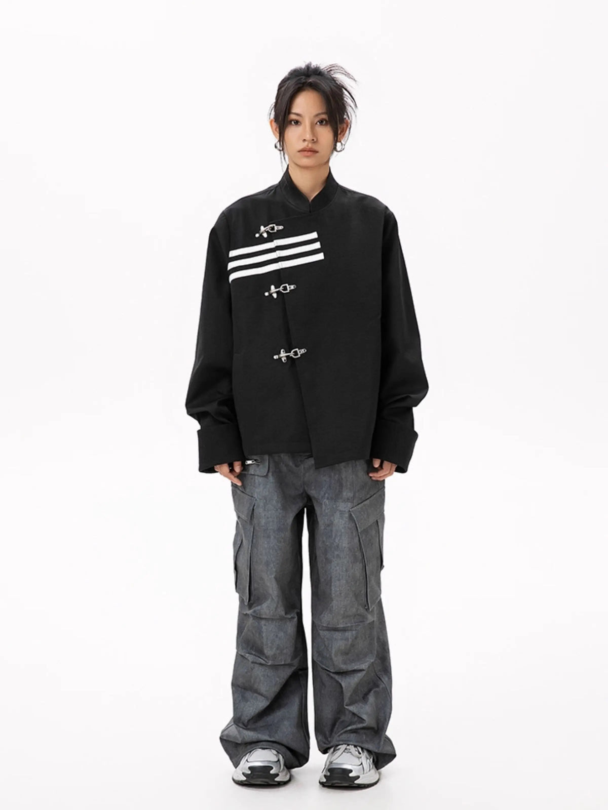 Triple-Striped Fireman Clasp Fencing Jacket