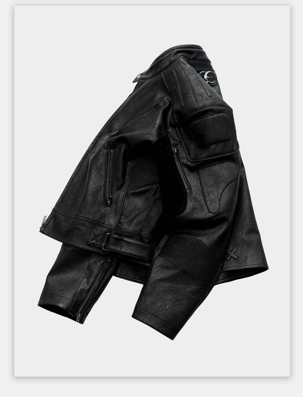 Cyberpunk Industrial Articulated Leather Jacket