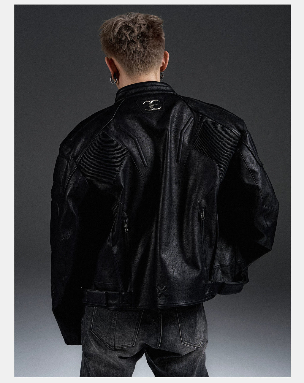 Cyberpunk Industrial Articulated Leather Jacket