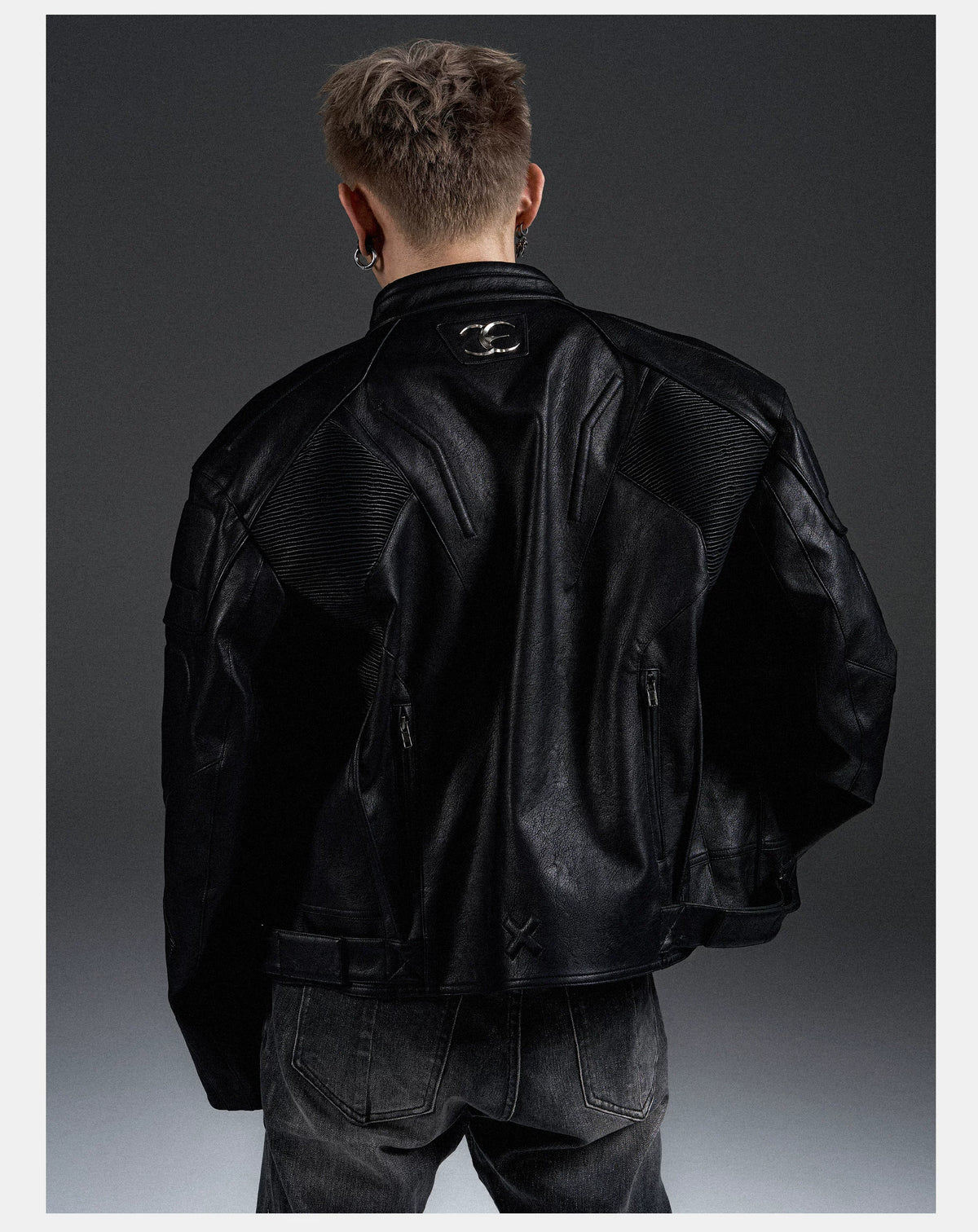 Cyberpunk Industrial Articulated Leather Jacket