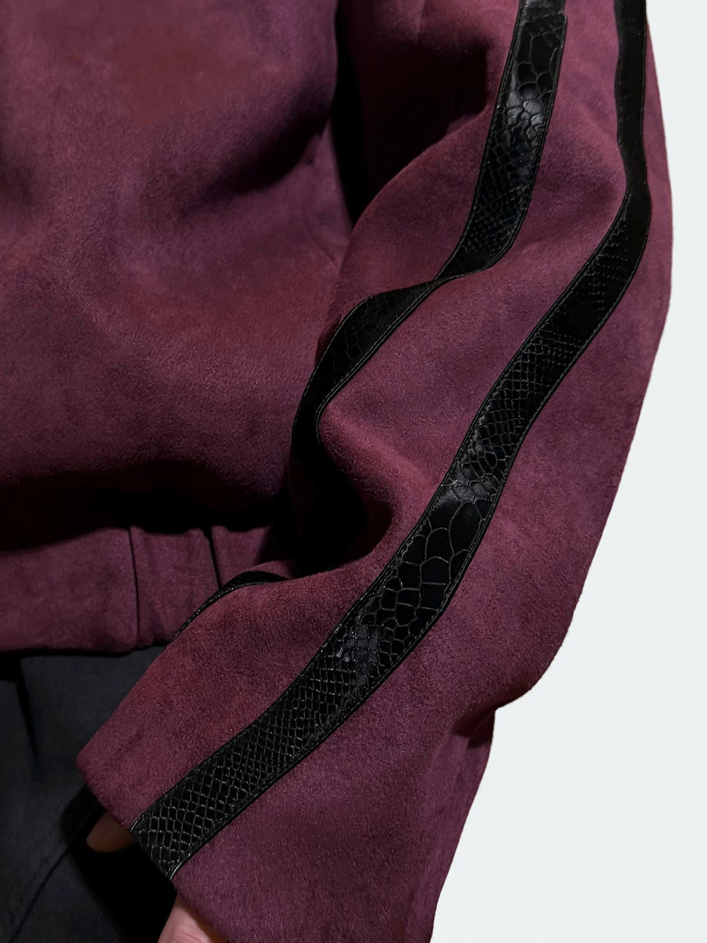 Asymmetric Snap Suede Utility Jacket