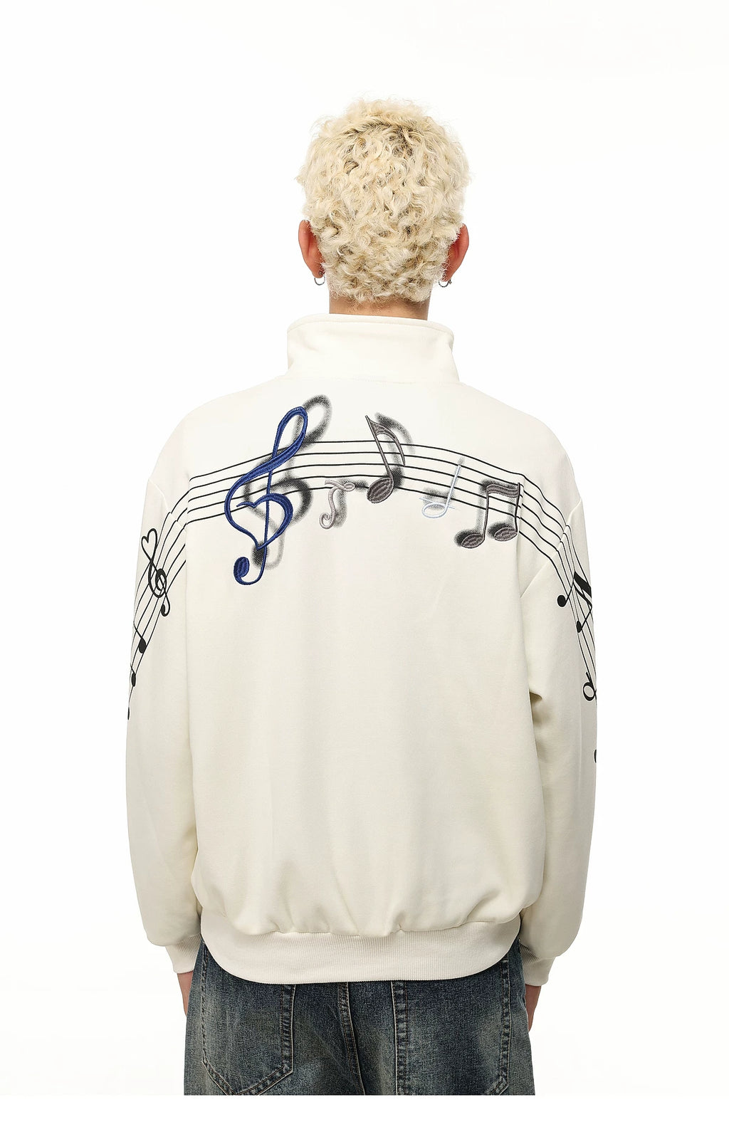 Musical Note Embroidered Track Jacket