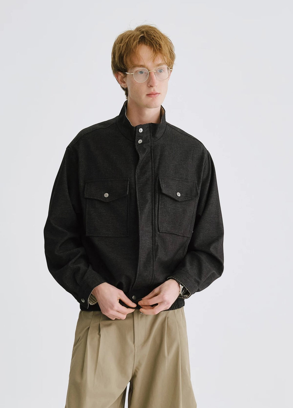 Elastic Hem Harrington Jacket