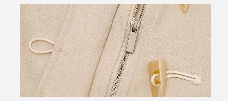 Scalloped Cat Hem Suede Toggle Jacket
