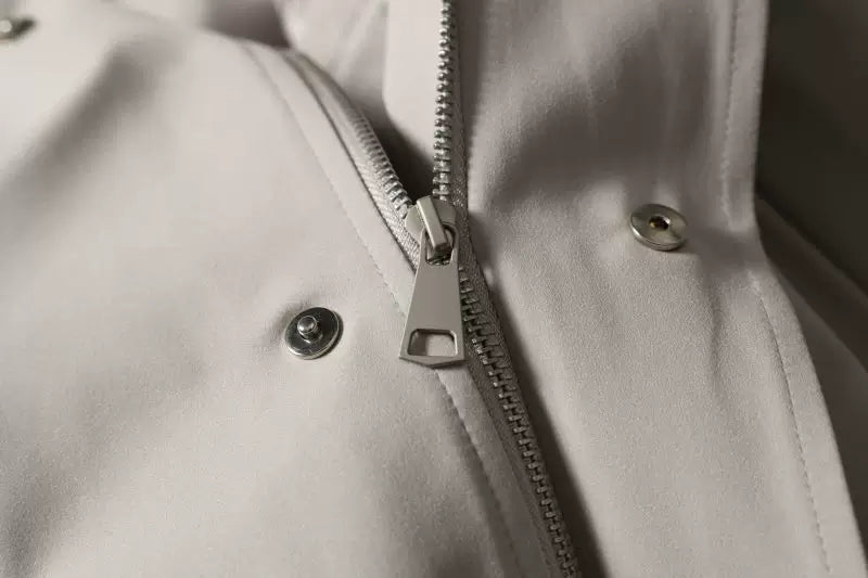 Asymmetric Snap-Button High-Neck Jacket